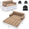 imageYITAHOME Queen Size Inflatable Sofa Bed with Headboard and Pump Convertible Blow Up Couch 2in1 Brown Air Sofa Bed for Home Camping and Guests Brown