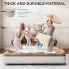 imageYITAHOME Queen Size Inflatable Sofa Bed with Headboard and Pump Convertible Blow Up Couch 2in1 Brown Air Sofa Bed for Home Camping and Guests Brown