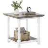 imageYITAHOME Roman Column Square Side Table  EuroStyle End Table wDualTier Storage and HeavyDuty Frame  Accent Table for Living Room Bedroom ampamp Couch  Set Of 2  BlackSandstone Gray