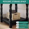 imageYITAHOME Roman Column Square Side Table  EuroStyle End Table wDualTier Storage and HeavyDuty Frame  Accent Table for Living Room Bedroom ampamp Couch  Set Of 2  BlackMidnight Ebony