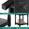 imageYITAHOME Roman Column Square Side Table  EuroStyle End Table wDualTier Storage and HeavyDuty Frame  Accent Table for Living Room Bedroom ampamp Couch  Set Of 2  BlackMidnight Ebony