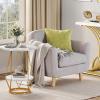 imageYITAHOME Round End Table 2Tier Marble Sofa Side Table with Storage Shelf Modern Small Bedside Table with Faux Marble Top for Living Room Bedroom White and Gold1 Pack