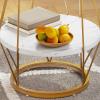 imageYITAHOME Round End Table 2Tier Marble Sofa Side Table with Storage Shelf Modern Small Bedside Table with Faux Marble Top for Living Room Bedroom White and Gold1 Pack