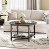 imageYITAHOME Rustic Coffee Table with Storage 5 Tier Center Living Room Table 47quot Farmhouse Wood Rectangle Cocktail Tea Table Modern Industrial Accent Table wArched Metal Frame for Home Decor BrownDark Grey
