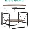 imageYITAHOME Rustic Coffee Table with Storage 5 Tier Center Living Room Table 47quot Farmhouse Wood Rectangle Cocktail Tea Table Modern Industrial Accent Table wArched Metal Frame for Home Decor BrownLight Grey
