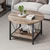 imageYITAHOME Rustic Coffee Table with Storage 5 Tier Center Living Room Table 47quot Farmhouse Wood Rectangle Cocktail Tea Table Modern Industrial Accent Table wArched Metal Frame for Home Decor BrownGrey Wash