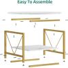 imageYITAHOME Rustic Coffee Table with Storage 5 Tier Center Living Room Table 47quot Farmhouse Wood Rectangle Cocktail Tea Table Modern Industrial Accent Table wArched Metal Frame for Home Decor BrownGold