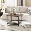 imageYITAHOME Rustic Coffee Table with Storage 5 Tier Center Living Room Table 47quot Farmhouse Wood Rectangle Cocktail Tea Table Modern Industrial Accent Table wArched Metal Frame for Home Decor BrownLight Grey