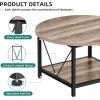 imageYITAHOME Rustic Coffee Table with Storage 5 Tier Center Living Room Table 47quot Farmhouse Wood Rectangle Cocktail Tea Table Modern Industrial Accent Table wArched Metal Frame for Home Decor BrownGrey Wash