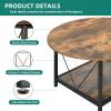 imageYITAHOME Rustic Coffee Table with Storage 5 Tier Center Living Room Table 47quot Farmhouse Wood Rectangle Cocktail Tea Table Modern Industrial Accent Table wArched Metal Frame for Home Decor BrownRustic Brown