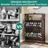 imageYITAHOME Shoe Cabinet with 2 Flip Drawers Entryway Shoe Storage Cabinet with Open Shelves Free Standing Hidden Shoe Rack Storage Organizer for EntrywayHallwayCloset BrownDark Rustic Oak