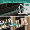 imageYITAHOME Shoe Cabinet with 2 Flip Drawers Entryway Shoe Storage Cabinet with Open Shelves Free Standing Hidden Shoe Rack Storage Organizer for EntrywayHallwayCloset BrownDark Rustic Oak