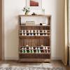 imageYITAHOME Shoe Cabinet with 2 Flip Drawers Entryway Shoe Storage Cabinet with Open Shelves Free Standing Hidden Shoe Rack Storage Organizer for EntrywayHallwayCloset BrownBrown