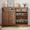 imageYITAHOME Shoe Cabinet with 2 Flip Drawers Entryway Shoe Storage Cabinet with Open Shelves Free Standing Hidden Shoe Rack Storage Organizer for EntrywayHallwayCloset BrownBrown