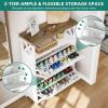 imageYITAHOME Shoe Cabinet with 2 Flip Drawers Entryway Shoe Storage Cabinet with Open Shelves Free Standing Hidden Shoe Rack Storage Organizer for EntrywayHallwayCloset BrownWhite