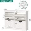 imageYITAHOME Shoe Cabinet with 4 Flip Drawers Freestanding Shoe Rack Shoe Organizer Narrow Shoe Cabinet for EntryWay Hallway Living Room WhiteWhite