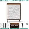 imageYITAHOME Shoe Cabinet with Doors 5Tier Shoe Storage Organizer with Adjustable Shelves Modern Freestanding Wooden Shoe Rack Cabinet for Entryway Hallway Closet Living Room Brown ampamp WhiteBrown  White