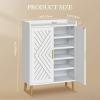 imageYITAHOME Shoe Cabinet with Doors 5Tier Shoe Storage Organizer with Adjustable Shelves Modern Freestanding Wooden Shoe Rack Cabinet for Entryway Hallway Closet Living Room Brown ampamp WhiteWhite