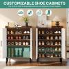 imageYITAHOME Shoe Cabinet with Doors 5Tier Shoe Storage Organizer with Adjustable Shelves Modern Freestanding Wooden Shoe Rack Cabinet for Entryway Hallway Closet Living Room Brown ampamp WhiteBrown  White