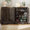 imageYITAHOME Shoe Cabinet with Doors Farmhouse 5Tier Shoe Storage Cabinet for Entryway Large Capacity Wooden Shoes Rack Organizer for EntrywayHallwayCloset BrownDark Rustic Oak