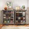 imageYITAHOME Shoe Cabinet with Doors Farmhouse 5Tier Shoe Storage Cabinet for Entryway Large Capacity Wooden Shoes Rack Organizer for EntrywayHallwayCloset BrownOld Oak