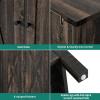 imageYITAHOME Shoe Cabinet with Doors Farmhouse 5Tier Shoe Storage Cabinet for Entryway Large Capacity Wooden Shoes Rack Organizer for EntrywayHallwayCloset BrownDark Rustic Oak