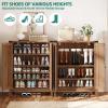 imageYITAHOME Shoe Cabinet with Doors Farmhouse 5Tier Shoe Storage Cabinet for Entryway Large Capacity Wooden Shoes Rack Organizer for EntrywayHallwayCloset BrownBrown