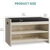 imageYITAHOME Storage Bench 2Tier Shoe Bench Entryway Shoe Storage with Cushion and Side Handles 28quot Shoe Rack Organizer for Hallway Living Room Bedroom Off WhiteOff White