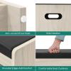imageYITAHOME Storage Bench 2Tier Shoe Bench Entryway Shoe Storage with Cushion and Side Handles 28quot Shoe Rack Organizer for Hallway Living Room Bedroom Off WhiteOff White