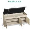 imageYITAHOME Storage Bench 2Tier Shoe Bench Entryway Shoe Storage with Cushion and Side Handles 28quot Shoe Rack Organizer for Hallway Living Room Bedroom Off WhiteOff White