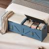 imageYITAHOME Storage Bench 2Tier Shoe Bench Entryway Shoe Storage with Cushion and Side Handles 28quot Shoe Rack Organizer for Hallway Living Room Bedroom Off WhiteBlue