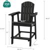 imageYITAHOME Tall Adirondack Chair Set of 2 Poly Bar Height Balcony Seating HIPS High Back Outdoor Chairs Bar Stools Lifeguard Chair for Balcony Deck Pool Patio BlackBlack