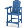 imageYITAHOME Tall Adirondack Chair Set of 2 Poly Bar Height Balcony Seating HIPS High Back Outdoor Chairs Bar Stools Lifeguard Chair for Balcony Deck Pool Patio BlackNavy Blue