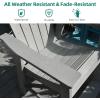 imageYITAHOME Tall Adirondack Chair Set of 2 Poly Bar Height Balcony Seating HIPS High Back Outdoor Chairs Bar Stools Lifeguard Chair for Balcony Deck Pool Patio BlackGrey
