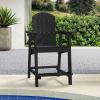 imageYITAHOME Tall Adirondack Chair Set of 2 Poly Bar Height Balcony Seating HIPS High Back Outdoor Chairs Bar Stools Lifeguard Chair for Balcony Deck Pool Patio BlackBlack