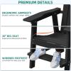 imageYITAHOME Tall Adirondack Chair Set of 2 Poly Bar Height Balcony Seating HIPS High Back Outdoor Chairs Bar Stools Lifeguard Chair for Balcony Deck Pool Patio BlackBlack
