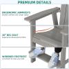 imageYITAHOME Tall Adirondack Chair Set of 2 Poly Bar Height Balcony Seating HIPS High Back Outdoor Chairs Bar Stools Lifeguard Chair for Balcony Deck Pool Patio BlackGrey