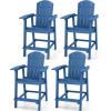 imageYITAHOME Tall Adirondack Chair Set of 2 Poly Bar Height Balcony Seating HIPS High Back Outdoor Chairs Bar Stools Lifeguard Chair for Balcony Deck Pool Patio BlackNavy Blue
