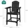 imageYITAHOME Tall Adirondack Chair Set of 2 Poly Bar Height Balcony Seating HIPS High Back Outdoor Chairs Bar Stools Lifeguard Chair for Balcony Deck Pool Patio BlackBlack