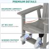 imageYITAHOME Tall Adirondack Chair Set of 2 Poly Bar Height Balcony Seating HIPS High Back Outdoor Chairs Bar Stools Lifeguard Chair for Balcony Deck Pool Patio BlackGrey