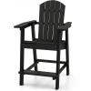 imageYITAHOME Tall Adirondack Chair Set of 2 Poly Bar Height Balcony Seating HIPS High Back Outdoor Chairs Bar Stools Lifeguard Chair for Balcony Deck Pool Patio BlackBlack