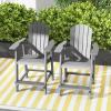 imageYITAHOME Tall Adirondack Chair Set of 2 Poly Bar Height Balcony Seating HIPS High Back Outdoor Chairs Bar Stools Lifeguard Chair for Balcony Deck Pool Patio BlackGrey