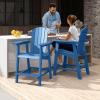 imageYITAHOME Tall Adirondack Chair Set of 2 Poly Bar Height Balcony Seating HIPS High Back Outdoor Chairs Bar Stools Lifeguard Chair for Balcony Deck Pool Patio BlackNavy Blue