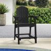 imageYITAHOME Tall Adirondack Chair Set of 2 Poly Bar Height Balcony Seating HIPS High Back Outdoor Chairs Bar Stools Lifeguard Chair for Balcony Deck Pool Patio BlackBlack