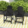 imageYITAHOME Tall Adirondack Chair Set of 2 Poly Bar Height Balcony Seating HIPS High Back Outdoor Chairs Bar Stools Lifeguard Chair for Balcony Deck Pool Patio BlackBlack