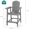 imageYITAHOME Tall Adirondack Chair Set of 2 Poly Bar Height Balcony Seating HIPS High Back Outdoor Chairs Bar Stools Lifeguard Chair for Balcony Deck Pool Patio BlackGrey