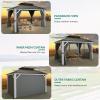 imageYITAHOME White Gazebo 10x12ft Hardtop Double Roof Canopy Galvanized Iron Aluminum Frame Outdoor Gazebo with Netting and Shaded Curtains Garden Tent for Patio Backyard Deck and Lawns Grey CurtainWhite