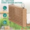 imageYITAHOME Wicker Hanging Porch Swing Chair Outdoor Brown Rattan Patio Swing Lounge w 2 Back Cushions Capacity 530lbs for Garden Balcony Living Room BeigeBrown  White