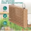 imageYITAHOME Wicker Hanging Porch Swing Chair Outdoor Brown Rattan Patio Swing Lounge w 2 Back Cushions Capacity 530lbs for Garden Balcony Living Room BeigeBrown