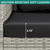 imageYITAHOME Wicker Hanging Porch Swing Chair Outdoor Brown Rattan Patio Swing Lounge w 2 Back Cushions Capacity 530lbs for Garden Balcony Living Room BeigeGray Rattan Black Cushion